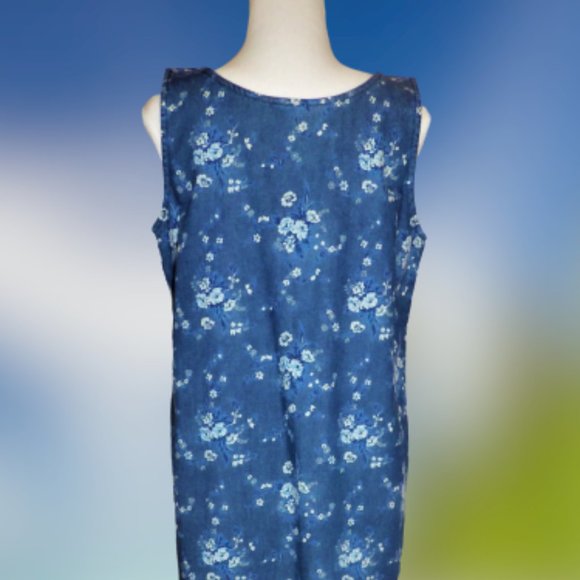 Coldwater Creek Denim Blue Floral VACATION… - Picture 7 of 13